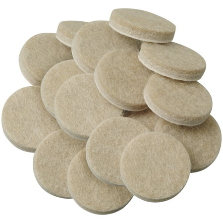 softtouch 1" Round Heavy-Duty Self-Stick Felt Furniture Pads, Beige (16 Pack)