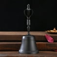 thumbnail image 1 of Campana de mano shamjiam Budismo Taoísta Cobre Meditación Ritual Multiusos Portátil Pulido Sonido Fuerte Duradero Negro, 1 of 8