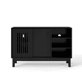 thumbnail image 5 of Hassch Buffet Sideboard with 2 Sliding Doors, 47.3 inch Kitchen Storage Cabinet with Open Shelves, Coffee Bar Cabinet for Living Room, Dining Room, Hallway, Black, 5 of 7