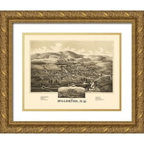 Burleigh 14x12 Gold Ornate Wood Framed with Double Matting Museum Art Print Titled - Millerton New York - Burleigh 1887