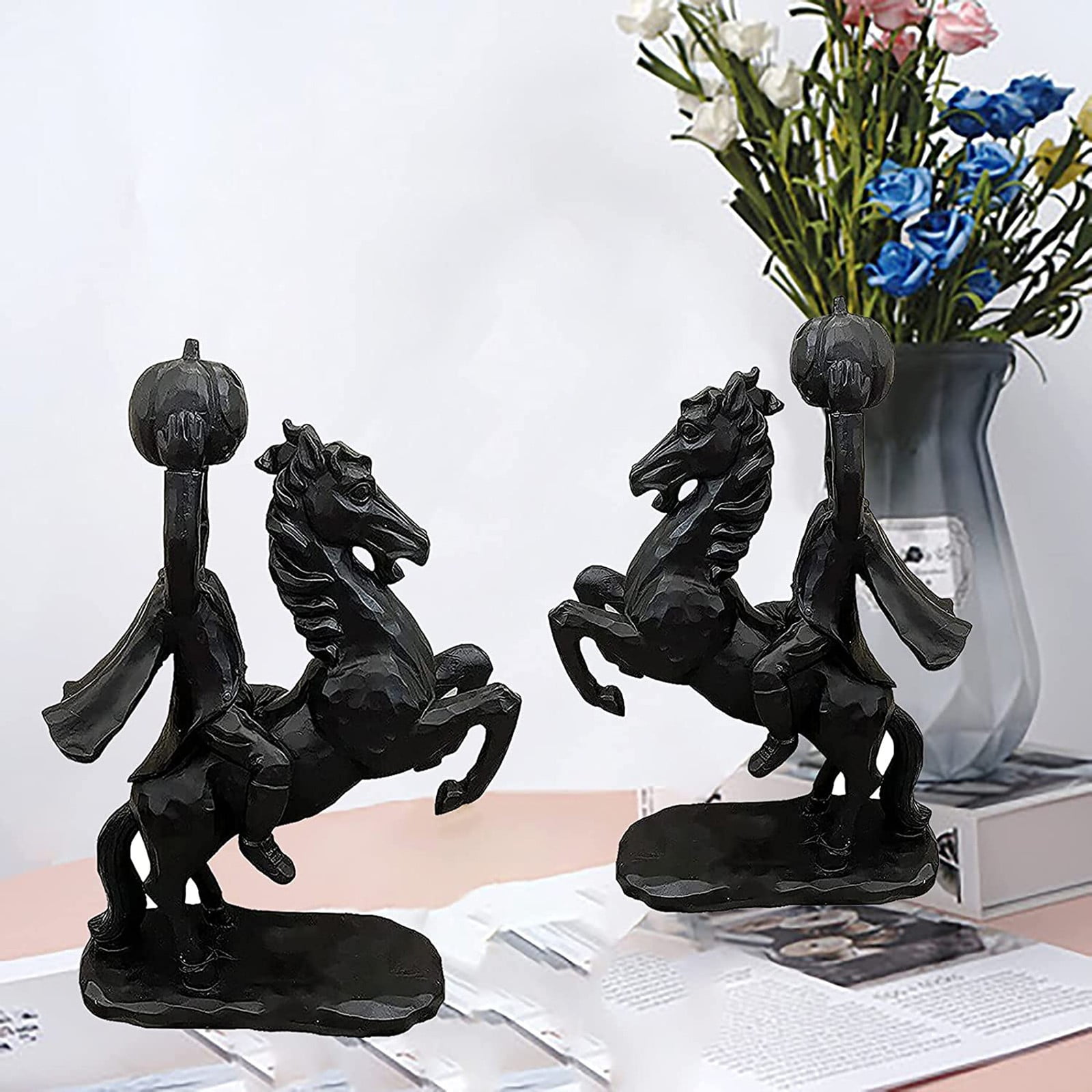 YUEHAO Desktop Ornament Clearance Headless Horseman Statue Resin ...