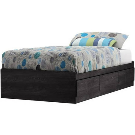 Bilbao Storage Platform Oak Kids Twin Bed - South Shore