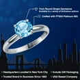 thumbnail image 2 of Gem Stone King 900 Platinum Swiss Blue Topaz Engagement Ring for Women | 1.65 Cttw | Round 7MM | Gemstone November Birthstone | Size 7, 2 of 6
