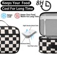 thumbnail image 4 of Black and White Checkered Pattern Insulated Lunch Bag Teens,Bento School Lunch Bag for Teens for Work,Picnic or Travel 10.6x7.7x4.3 Inches,12 Can Capacity, 4 of 6