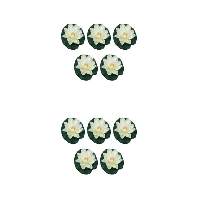 Ruiboury 5piece Float Artificial Flower Eco-friendly Long-lasting Durability Realistic milky white 2Set