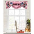 thumbnail image 3 of Tie Up Valance Curtain for Kitchen, Independence Day Daisy Love Heart Rod Pocket Short Curtains Adjustable Tie-Up Shade Valances, Red Stripes and Stars Window Treatment for Bathroom Living Room Bedroom, 3 of 7