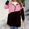 thumbnail image 2 of Swuxness Women Hooded Casual Jacket, Women Long Sleeve Coat, Womens Solid Color Loose Fitted Outerwear Comfortable Lightweight Coat for Women Pink, XXXL, 2 of 5