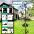 thumbnail image 4 of Teblint 92" Bird Feeding Station, Heavy Duty Bird Feeder Pole Bird House Stand Mount Kit with Squirrel Proof Baffle Shepherd Hooks for Outdoor, Adjustable Feeder Stand for Attracting Wild Birds, 4 of 10