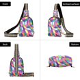 thumbnail image 7 of FORMRS Womens Crossbody Sling Bag Travel Daypack Shoulder Chest Backpack, Colorful Wavy Pattern, 7 of 7