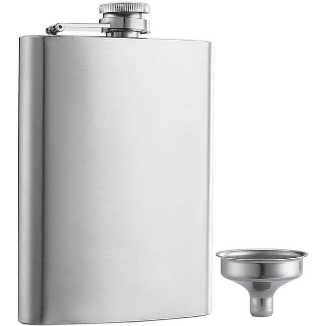 Frascos de cadera de acero inoxidable a prueba de fugas de 8 oz con embudo para licor, whisky, vino, alcohol, hombres y mujeres