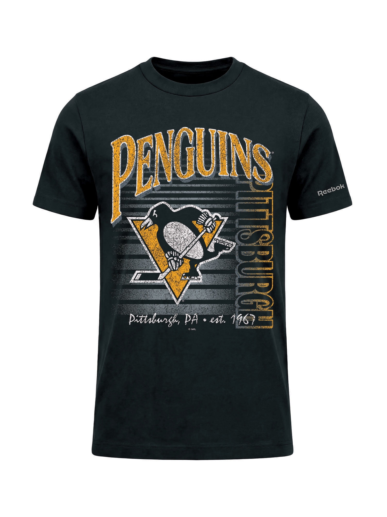 Pittsburgh Penguins Reebok Mens Crew Neck Short Sleeve T-Shirt