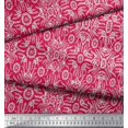 thumbnail image 3 of Soimoi Modal Satin Fabric Floral & Moroccan Damask Printed Craft Fabric by The Yard 42 Inch Wide, 3 of 3