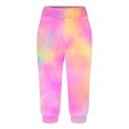 thumbnail image 3 of WXLWZYWL Womens Capri Pants 2024 Casual Drawstring Elastic Waist Sweatpants Loose Jogger Summer Vacation Lounge Sweatpants Striped Floral Printed Pants with Pockets, 3 of 5