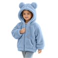 thumbnail image 3 of StSilkitty Baby Boys Girls Fleece Hooded Jacket Zip up Long Sleeve Jacket Coat with Pockets Fall Winter Warm Clothes Size 0-6, 3 of 6