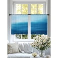 thumbnail image 4 of Abstract Art Sheer Curtains 54 Inches Long 2 Panels Ocean Waves Sky Blue Gradient Sea Painting Style Light Filtering Semi Sheer Window Curtains Drapes for Bedroom Living Room 52"x54", 4 of 7