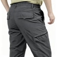 thumbnail image 3 of Men Multi Pocket Cargo Trousers Regular Light Stretch Ripstop Outdoor Travel Pants S-XL, 3 of 9