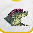 thumbnail image 4 of Inktastic Sunny Gator in Pink Sunglasses Boys or Girls Baby Bib, 4 of 4
