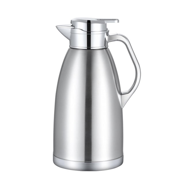 Hervidor de garrafas con aislamiento térmico, dispensador de bebidas, olla dispensadora de tarros al vacío multiusos, tetera de café para té y café plateado
