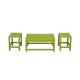 thumbnail image 2 of WestinTrends Malibu 3-Pieces Outdoor Table Set, Includes 1 Coffee Table and 2 Side Table, All Weather Poly Lumber Adirondack Patio Furniture Set, Lime, 2 of 10