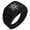 Black, variant on Stainless Steel Metatron’s Cube Geometric Pattern Step-Down Biker Style Polished Ring