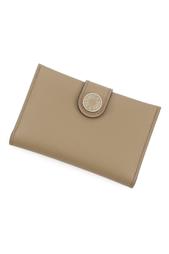 Pre-Owned Hermes business card holder/card case RMS Beige Deweymar Evercolor G stamp HERMES...