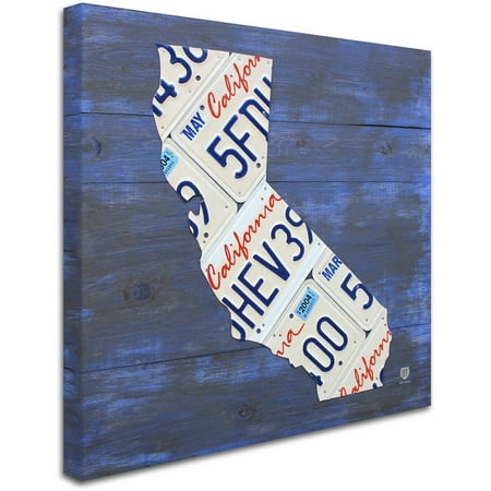 Trademark Fine Art ‘California License Plate Map’ Canvas Art by Design