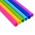 thumbnail image 3 of 8 Pcs Straight Silicone Drinking Straws Kit 10 Inch Long Flexible Reusable Replacement Straws with 2 Cleaning Brush, 3 of 4