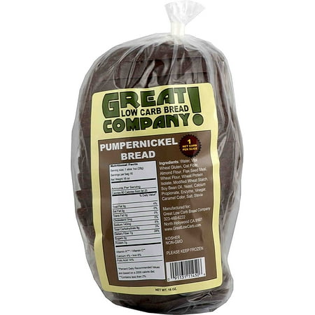 Great Low Carb Bread Company - 1 Net Carb, 16 oz, Pumpernickel Bread, 2 (Best High Fiber Low Carb Foods)