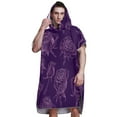 thumbnail image 7 of Hooded Beach Towel Adult Bath Poncho Towels Soft Absorbent Quick Dry for Surf Swim Pool Men Women Teens Purple Rose Line Art, 7 of 7