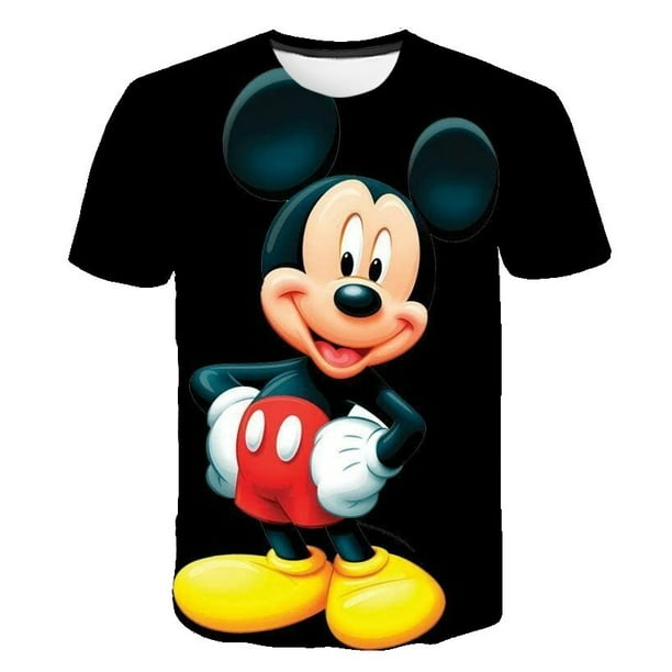Verano Mickey Mouse camisetas ropa moda chicas camisetas ropa Disney manga corta dibujos animados Casual camisetas 1-14 Years8T Gao Jinjia LED
