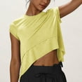 thumbnail image 2 of Deals of Today Clearance 2025 Abomasnow Women's Cropped T-Shirts Casual Cap Sleeve Crewneck Crop Tops Summer Solid Color Basic Workout Blouses, 2 of 7