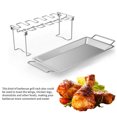 thumbnail image 4 of Bearachild Barbacoa carne pollo pierna ala parrilla estante 14 ranuras acero inoxidable barbacoa baquetas soporte para picnic al aire libre barbacoa Utensilios de cocina Bearachild HA006288-00B, 4 of 6