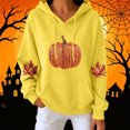 thumbnail image 5 of FchengtaiS Fall Pumpkin Printed Hoodies for Women Long Sleeve Fleece Sweatshirt Halloween Thanksgiving Pullovers Tops, 5 of 6