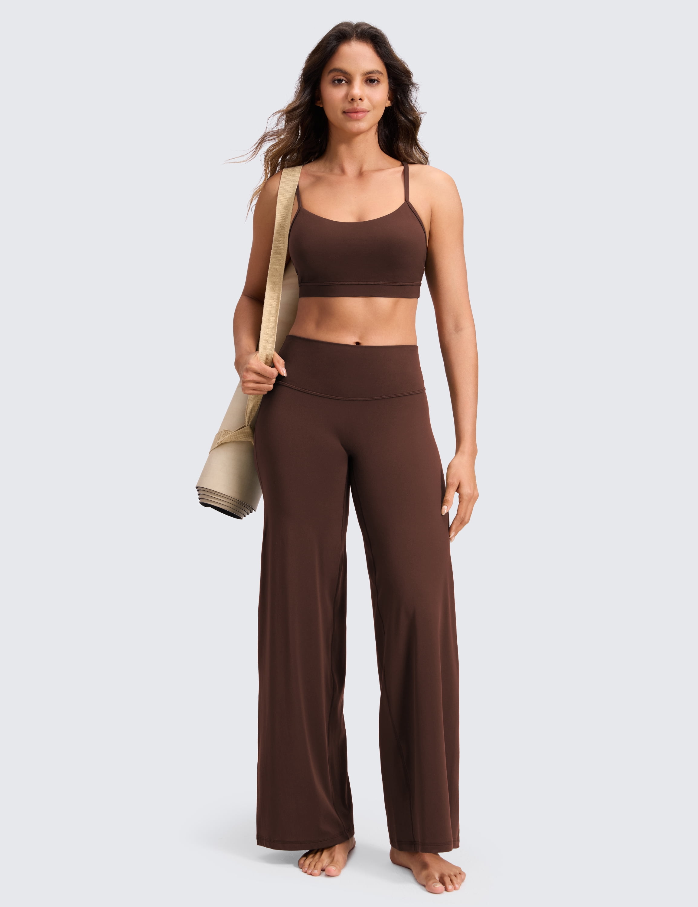 CRZ YOGA Softretch No Front Seam Wide Leg Pants for Women High Waist Yoga Leggings Lounge Buttery Soft