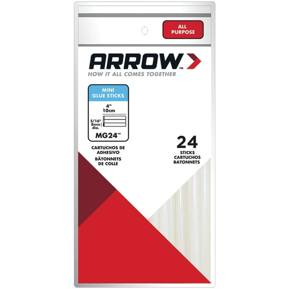 Arrow® Mg24-4 Mg24-4 Mini Glue Sticks, 6 Pk