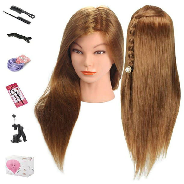 Mannequin Head, Beauty Star 20 Inch Long Gold Hair Cosmetology Mannequin  Manikin Training Head Model Hairdressing Styling Practice Training Doll  Heads with Clamp and Accessories NEW 
