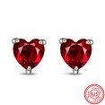 thumbnail image 4 of 925 Sterling Silver Red Shining Heart Zircon Pendant DIY Fashion Bead Fit Original Pandora Charm Bracelet For Woman Fine Jewelry, 4 of 5