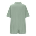thumbnail image 6 of REALiKUN Women Half Button Collared Loose Romper Half Short Sleeve Athletic Jumpsuits Overalls Workout Hot Shot Tee Romper, 6 of 8