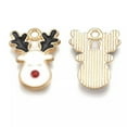 thumbnail image 2 of U8MO 10pcs Alloy Enamel Christmas Reindeer Pendants Mini Metal Cute Charms 17x13mm, 2 of 2