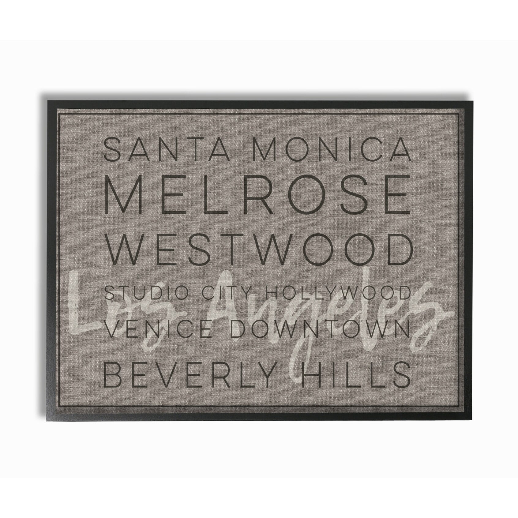 Stupell  LA Santa Monica Beverly Hills Typography Framed Giclee Texturized Art 16 x 20