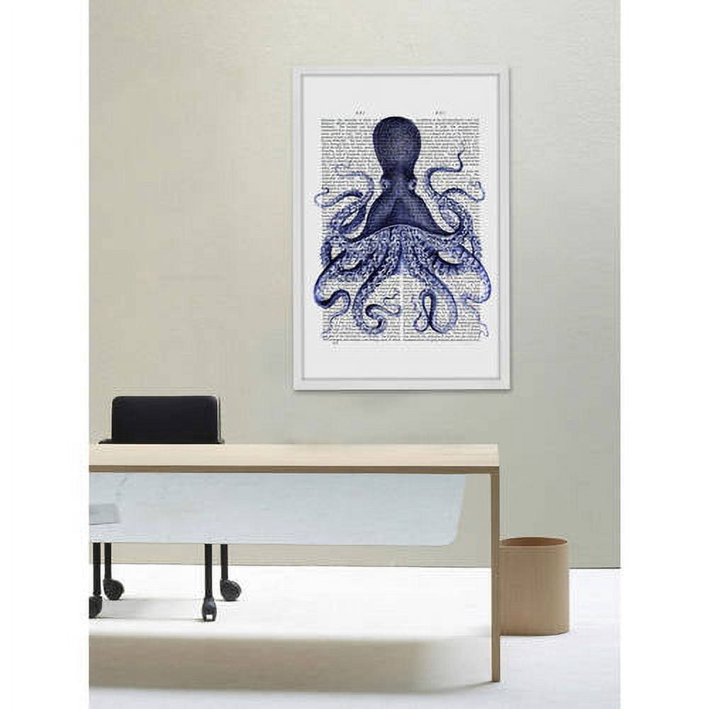 Marmont Hill "Blue Octopus 3" Framed Painting Print