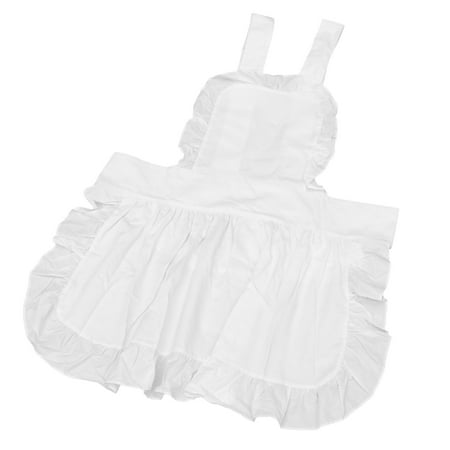 

Pure Cotton Aprons for Girls Vintage Retro Waitress Apron Women Cooking Apron (White)