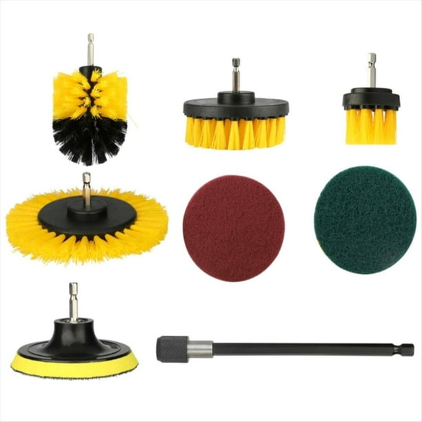 Kit de Cepillo y Taladro Eléctrico, Cepillo Limpiador Eléctrico para Alfombras, Superficies de Baño, Bañera, Muebles, Ducha, Azulejos, Herramienta de Limpieza de Neumáticos