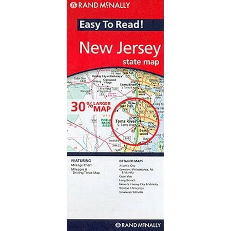 County New Jersey Map - Rand mcnally easy to read! new jersey state map: 9780528881862