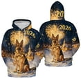 thumbnail image 3 of German Shepherd Happy New Year 2026 with Fireworks on New Year's Eve All Over Print 3D Hoodie Unisex Merch Hoodies Alsatian Dog Lover Gifts - 12022, 3 of 6