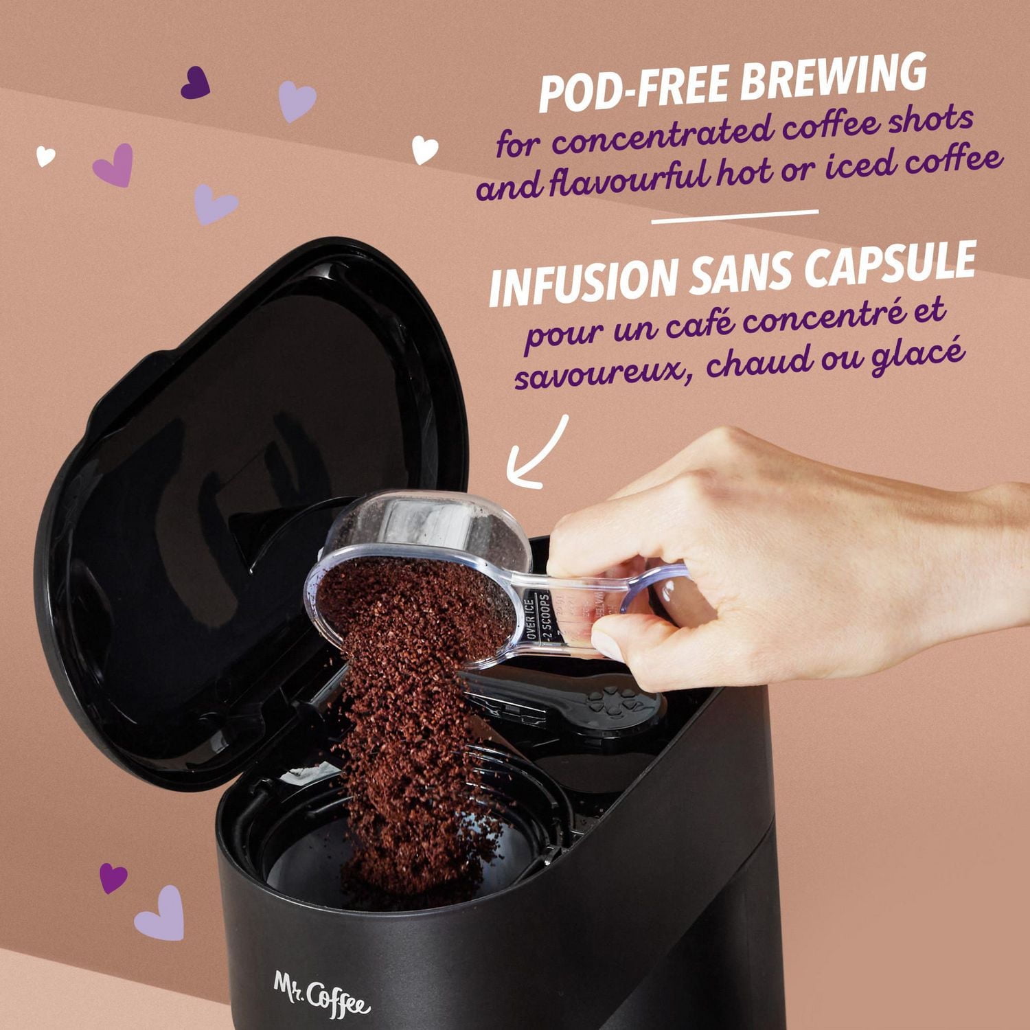 Mr. Coffee 4-in-1 Single-Serve Latte, Iced, and Hot Coffee Maker with Milk Frother, Black