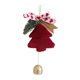 thumbnail image 4 of Colgante de de Navidad de felpa, adorno para colgar en la pared, bonito y versátil con lazo y campana, decoración de de Navidad para el Burdeos, 4 of 10