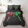 thumbnail image 2 of Castle Fairy Gradient Video Game Twin Bedding Sets,Green Red Ombre Bedding Comforter Set, 2 of 8