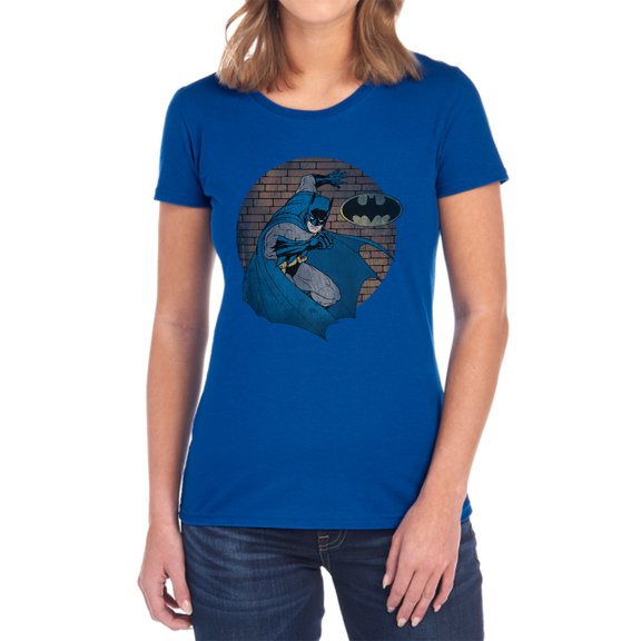 Batman in The Spotlight Women's T Shirt, Royal, Small