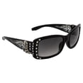 thumbnail image 6 of Rodeo Queen Belle Womens Fashion Sunglasses Black Frame w/ Bling Rhinestones & Smoke Gradient Lens, 6 of 7